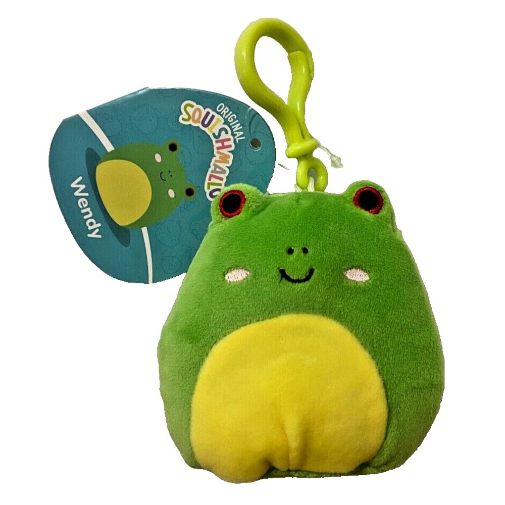 WENDY Squishmallows 3.5" Frog‎ Plush Clip NWT